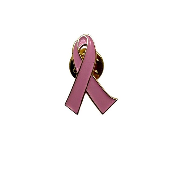 Pink Ribbon Awareness Lapel Pin Breast Cancer Support Symbol 1" - Picture 3 of 4